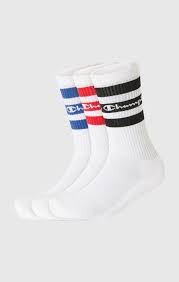 Champion Chaussettes Crew 3 paires Blanc Mixte