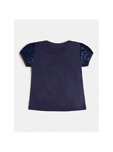 Guess Kids T-Shirt Blu Glitterata Bambina