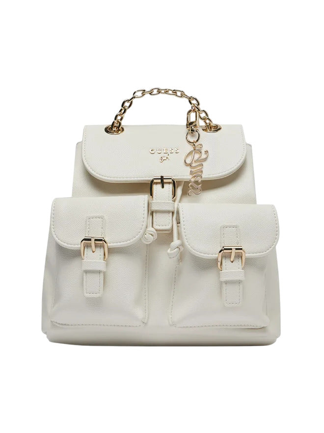 Guess Sac en similicuir blanc doré