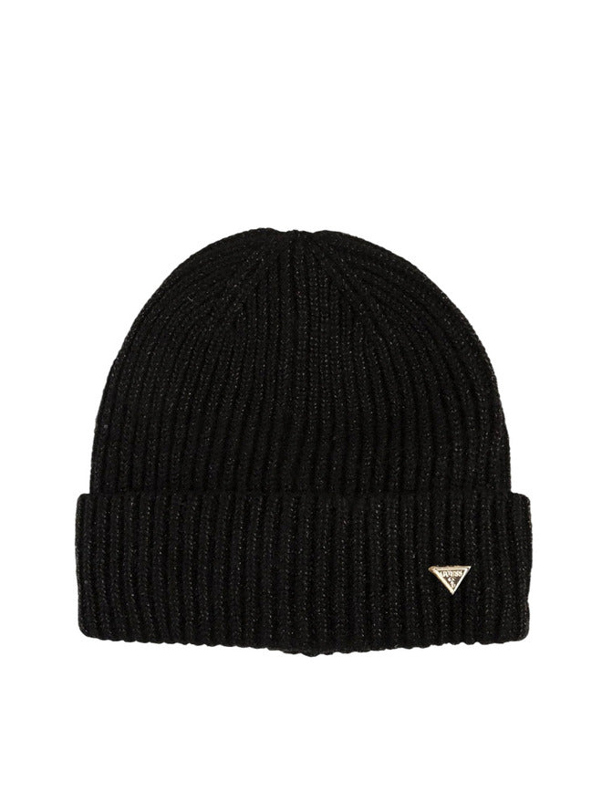 Guess Bonnet côtelé noir