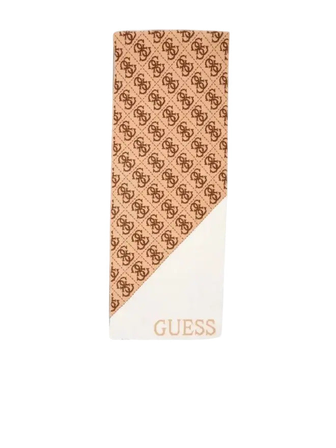 Guess Sciarpa Logata Bianca Beige Donna