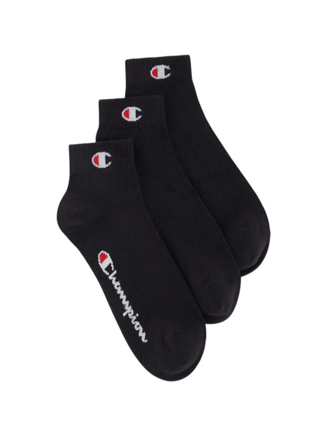 Champion Crew Lot de 3 paires de chaussettes unisexes noires