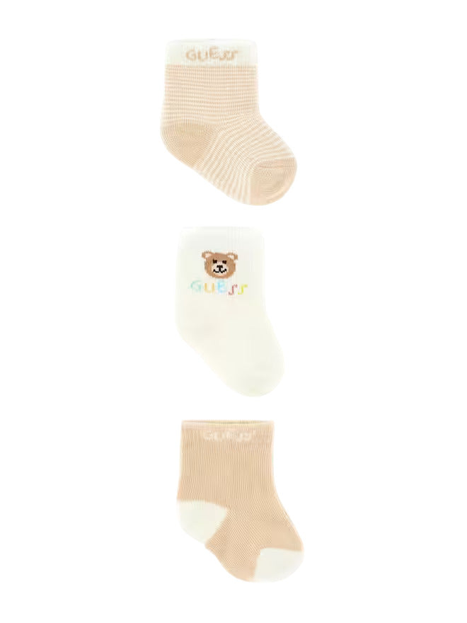 Guess Pacco Da 3 Paia Di Calzini  Beige Bianchi Bambini