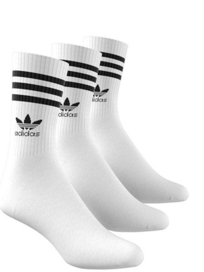 Adidas Calze Mid Cut 3Pk Calzini Bianchi Neri Unisex