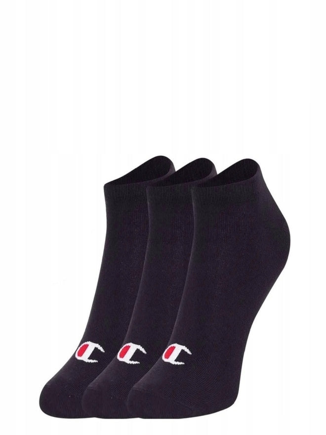 Champion Crew Lot de 3 paires de chaussettes noires unisexes