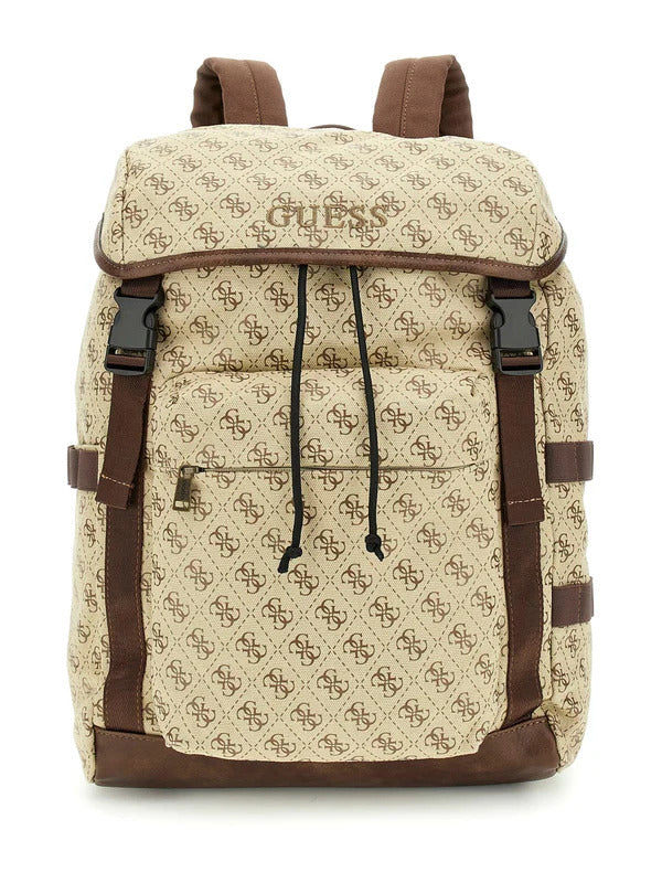 Guess Sac à dos logoté beige marron