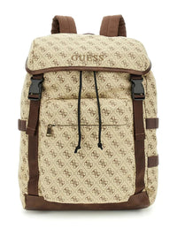 Guess Sac à dos logoté beige marron — immagine 1