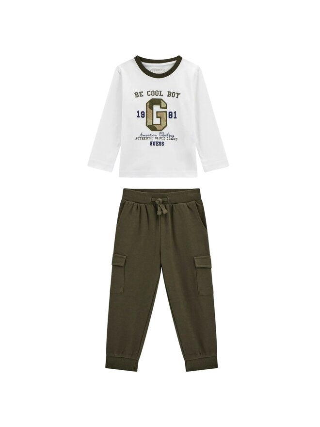 Guess Kid Ensemble Vert Blanc Enfants