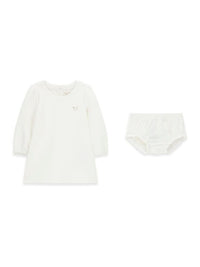 Guess Infant Completo 2 Pezzi Vestitino Piu Mutandine Bianco Bambina — immagine 1