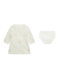 Guess Infant Completo 2 Pezzi Vestitino Piu Mutandine Bianco Logato Oro Bambina — immagine 2
