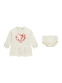 Guess Set Ls Active Completo 2 pezzi Vestito Mutandine Bianco Bambina — immagine 1