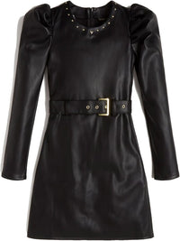 Guess Vestito In Pelle Total Black Bambine Ragazze — immagine 1