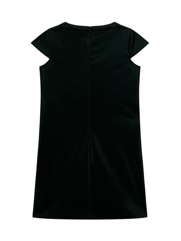 Guess Vestito In Ecopelle Nero Bambine Ragazze