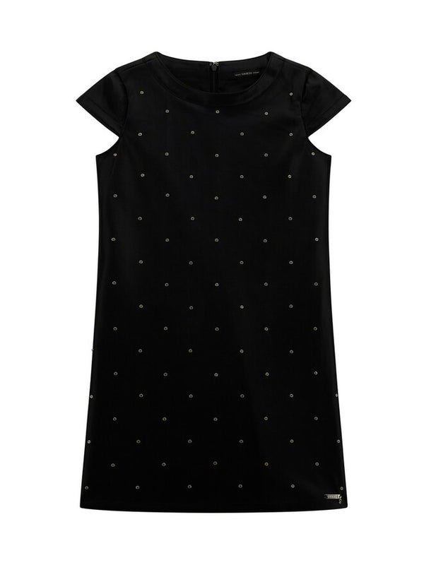 Guess Vestito In Ecopelle Nero Bambine Ragazze