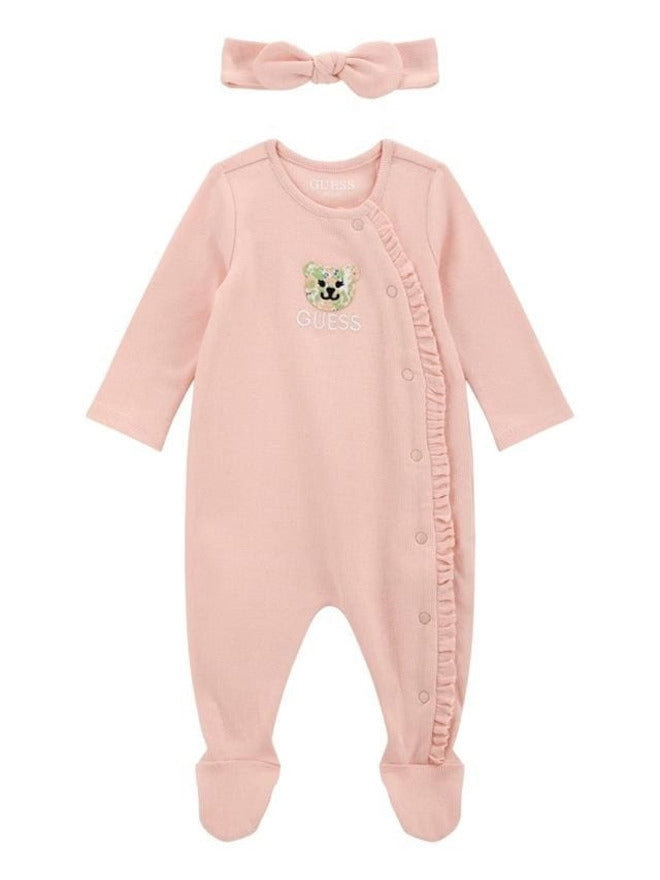 Guess Baby Combinaison Avec Bandeau Tout Rose Bébé