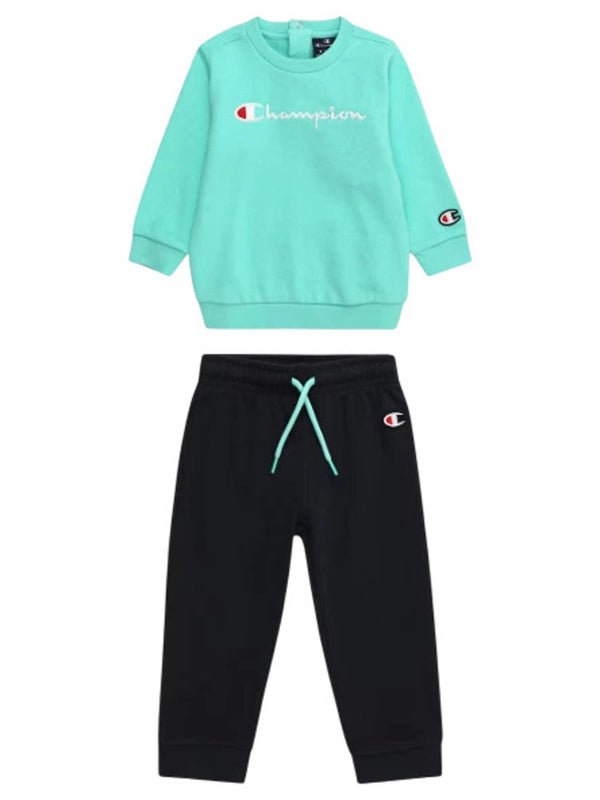 Champion Baby Completo Tuta Verde Blu Bambino