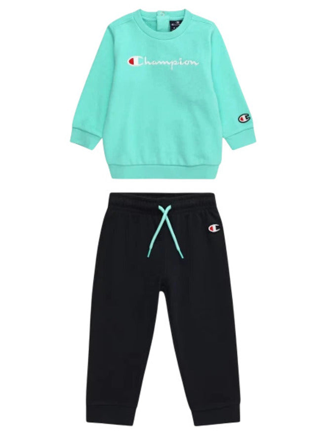 Champion Baby Completo Tuta Verde Blu Bambino