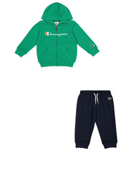 Champion Icons Full Zip Completo Tuta Blu Verde Bambino — immagine 1