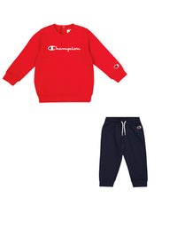 Champion Crew Completo Tuta Rossa Blu Bambino — immagine 1