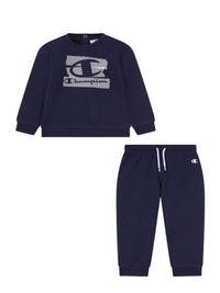 Champion Crewneck Fleece Graphic Completo Tuta Blu Bambino — immagine 1