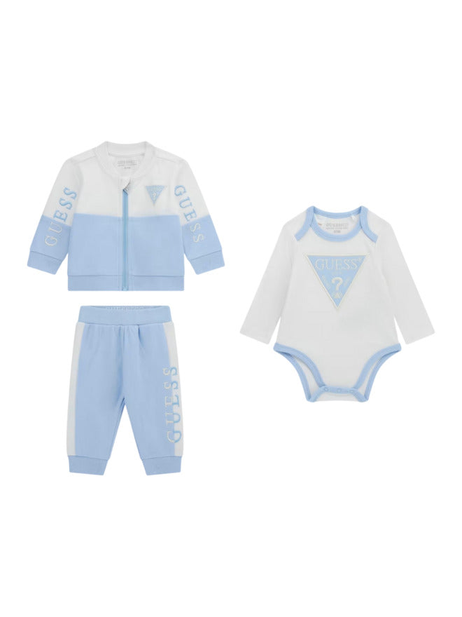 Guess Set Bébé 3 Pièces Blanc Bleu Enfant