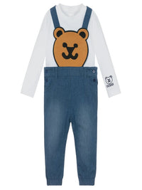 Guess Ensemble bébé 2 pièces Salopette T-shirt Bleu Denim Blanc Enfants — immagine 1