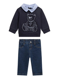 Guess Kids Ensemble Jean et T-shirt Bleu Enfant — immagine 1