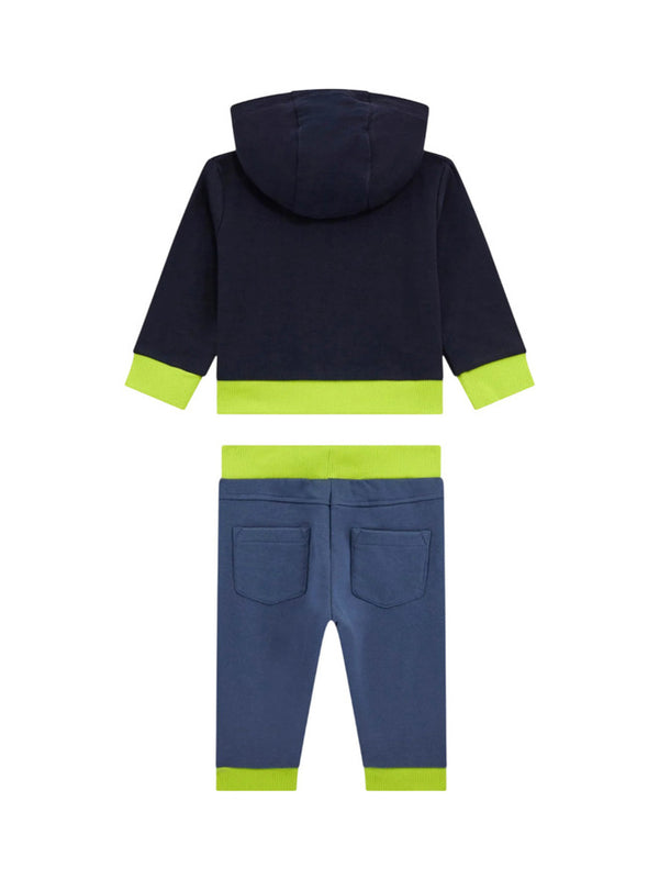 Guess Baby 3pz Completo Tuta Blu Verde Bambino