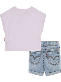 Levi's Kids Floral Print Completo Blu Denim Rosa Bambina — immagine 2