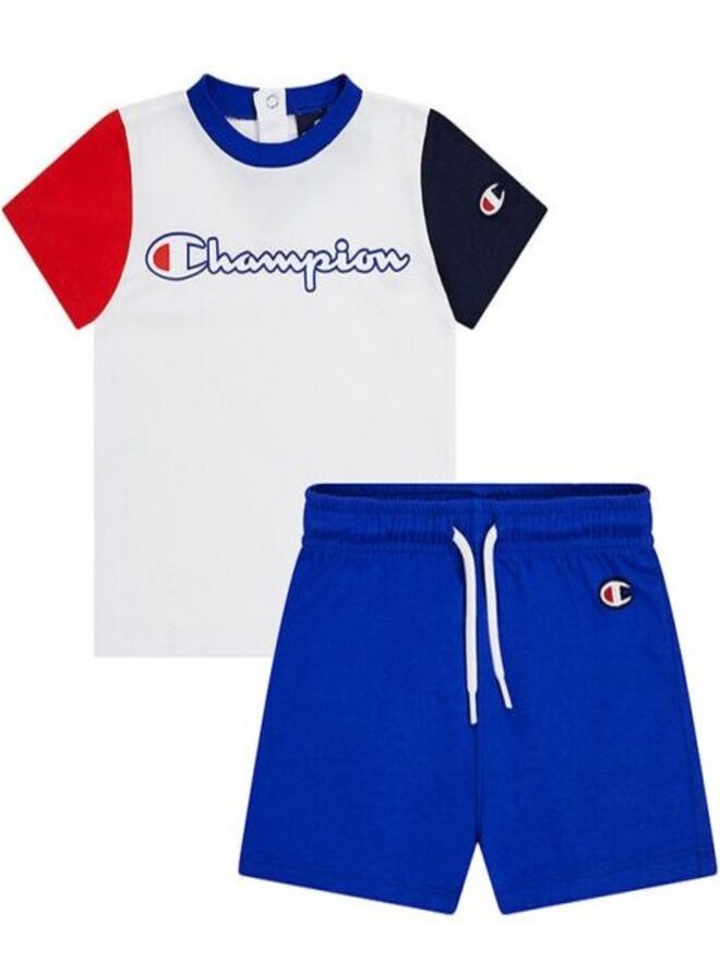 Ensemble T-shirt et short Champion Enfant Blanc Bleu Bébé