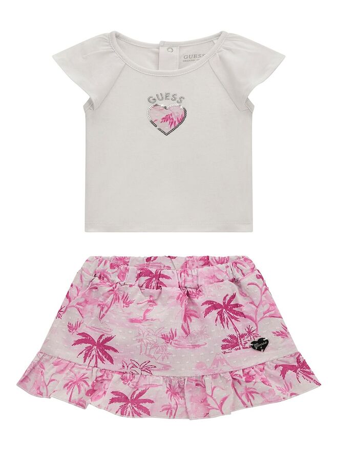 Guess Kids Ensemble Blanc Rose Bébé Fille