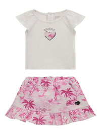 Guess Kids Ensemble Blanc Rose Bébé Fille — immagine 1