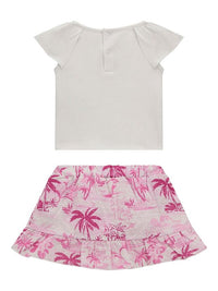 Guess Kids Ensemble Blanc Rose Bébé Fille — immagine 2