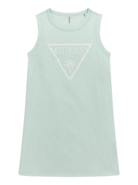 Guess Children's Robe Vert d'eau Logotypée Fillettes Filles — immagine 1