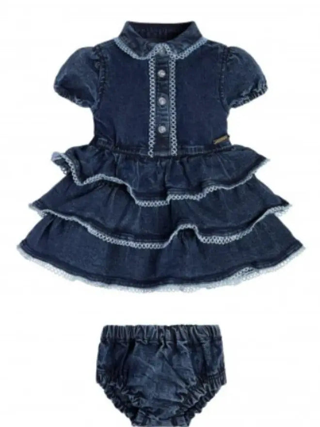 Guess Ensemble Complet Jean 2 Pièces Bleu Denim Fille