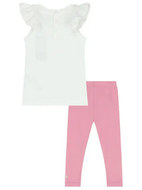 Ensemble Guess Ss Younger 2 pièces blanc rose bébé fille — immagine 2