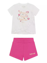 Guess Bébé Ensemble 2 Pièces Blanc Fushia Fille — immagine 1