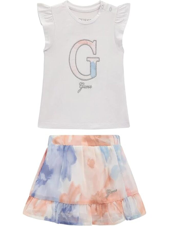 Guess Ensemble 2 Pièces Blanc Fille