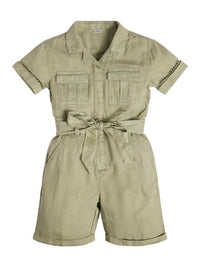 Guess Baby Robe avec Ceinture Verte Bébé Fille — immagine 1