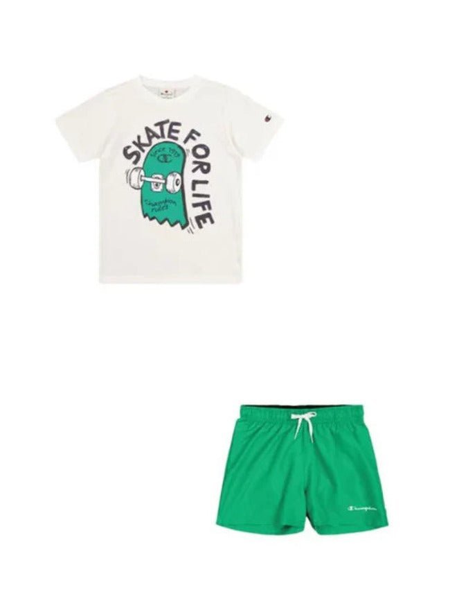Ensemble 2 pièces Champion Graphic blanc vert enfant