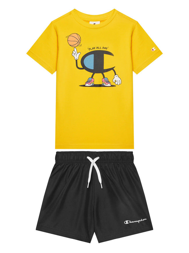 Champion Graphic Completo 2 Pezzi Giallo Nero Bambino