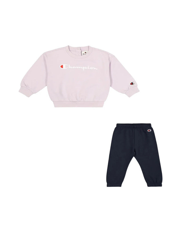 Champion Infant Kids Completo 2 Pezzi Lilla Blu Bambina