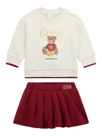 Guess Kids Ensemble 2 Pièces Beige Bordeaux Fille — immagine 1