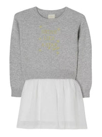 Guess Kids Vestito Grigio Bianco Bambina — immagine 1