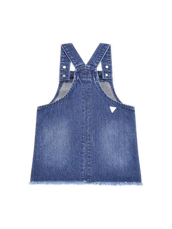 Guess Kids Salopette Di Jeans Blu Denim Rosa Bambina