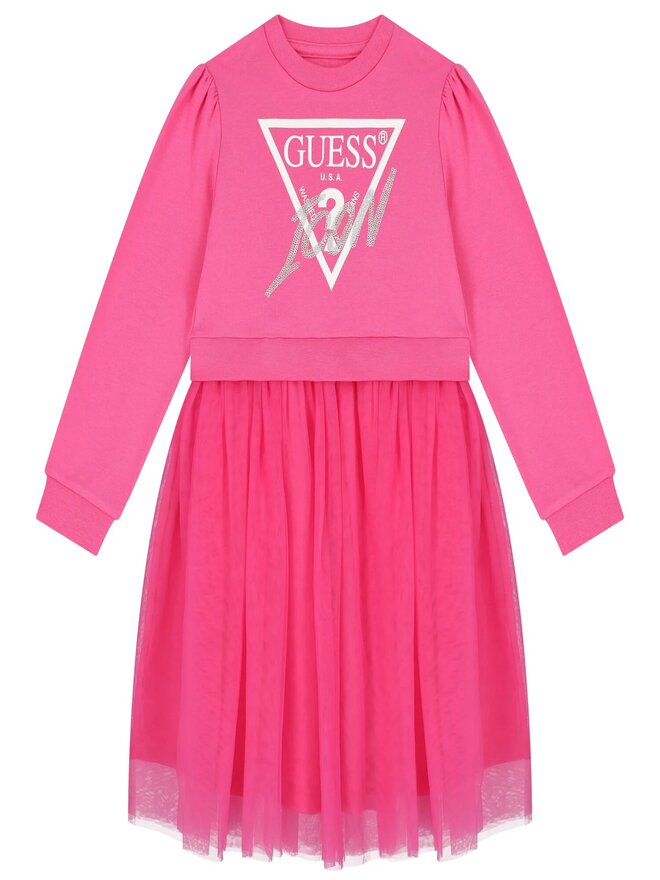 Robe fille Guess Kids rose et blanche