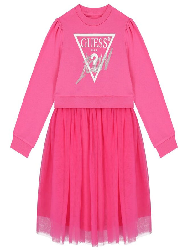 Guess Kids Vestito Rosa Bianco Bambina