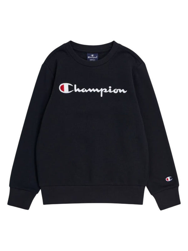 Champion Ultra Light Power Blend Felpa Girocollo Nera Bambini