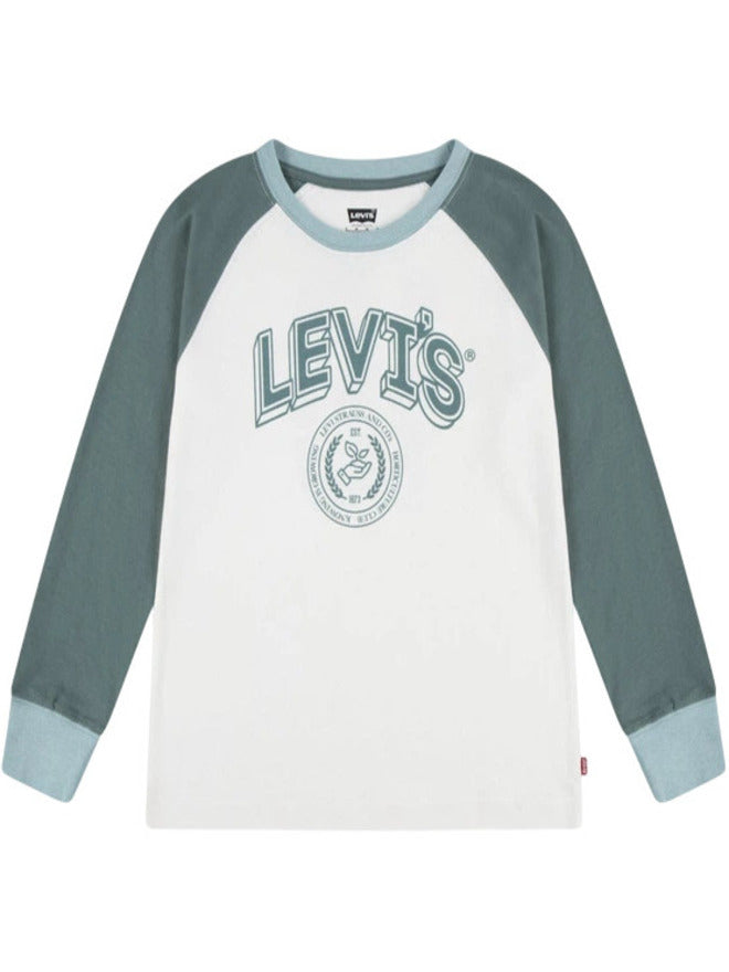 Levi's Kid Felpa Girocollo Verde Bianca Bambini Ragazzi