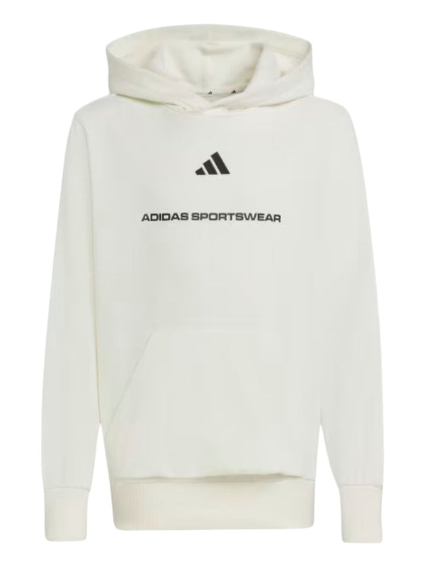 Adidas  Slogan Fleece Felpa con cappuccio Bianco Bambini